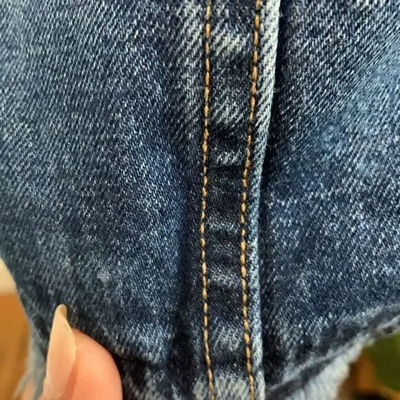 rag & bone Distressed Style Fringed Medium Wash Denim Skirt W1B2K273FRI Size 27 - Picture 12 of 17